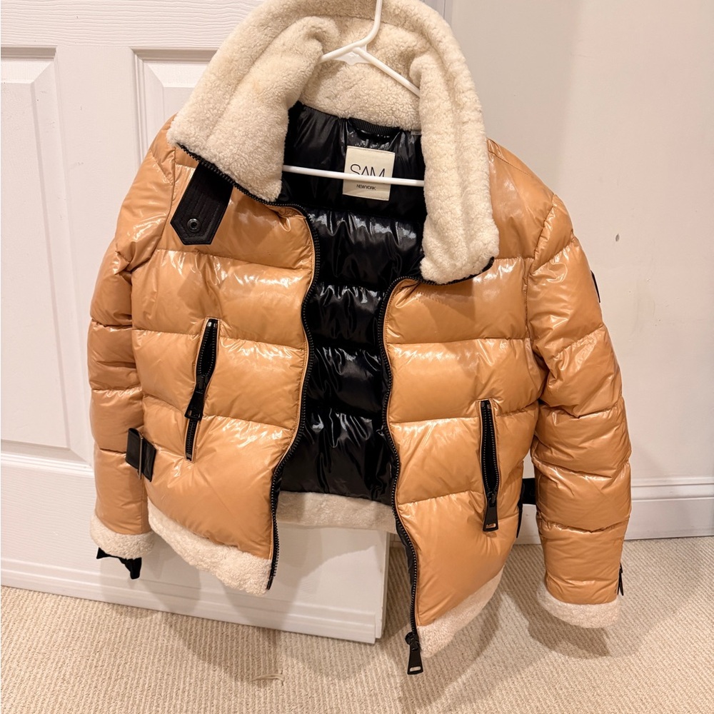 SAM. Tan and Black Puffer Jacket